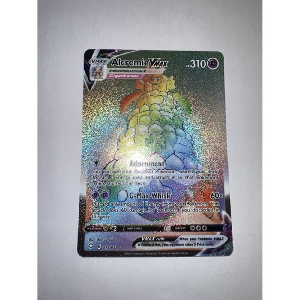 Alcremie VMAX 73/72 Shining Fates Secret Rainbow Rare Pokemon Card Near Mint 73A